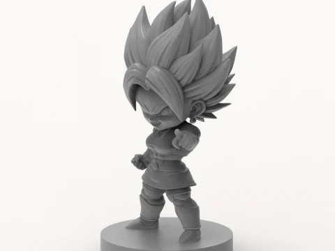 Super Saiyan Kefla Figurine Chibi 3D Printable 3D Print Model