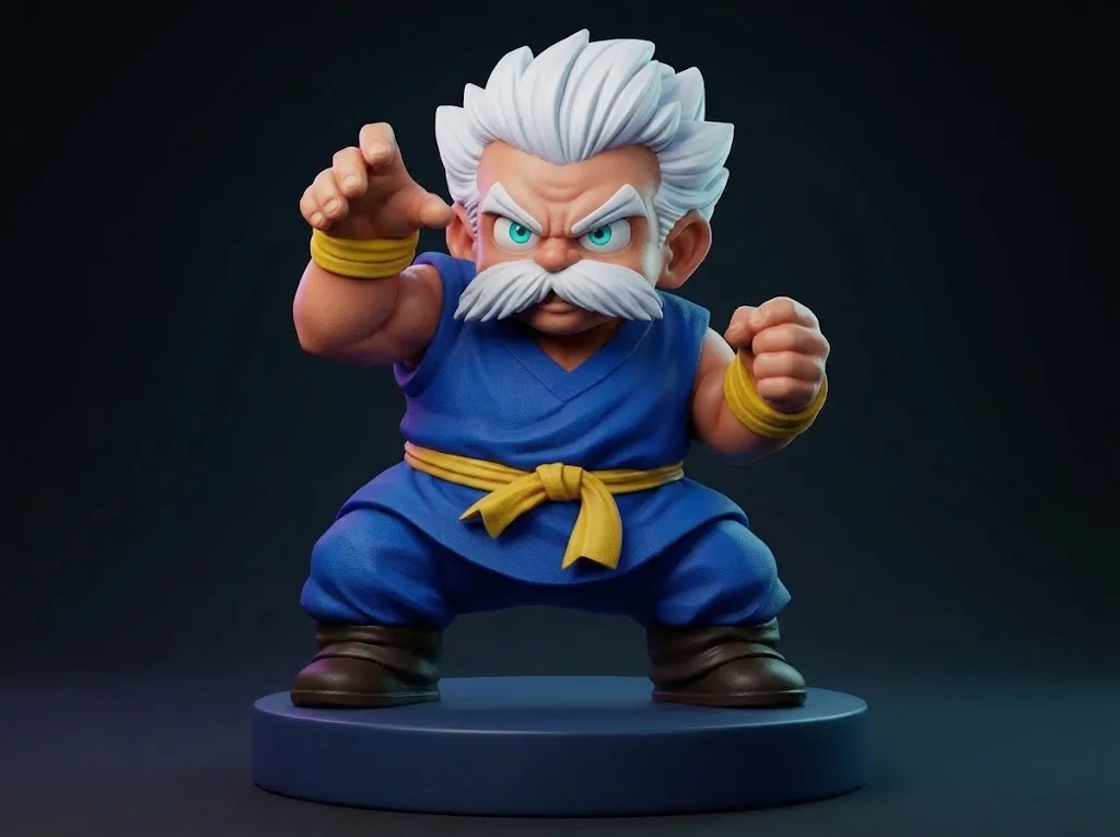 Jackie Chun Master Roshi 3D Print Model 3D Print Model .c4d .max .obj .3ds .fbx .stl .blend 