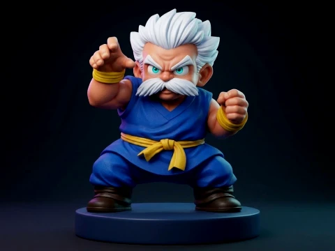 Jackie Chun Master Roshi 3D Print Model 3D Print Model