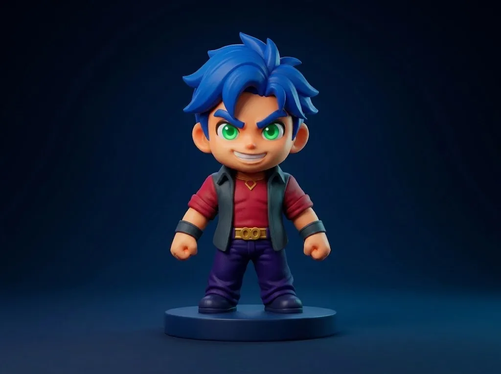 Chibi Anime Hero 3D Printable Figurine 3D Print Model .c4d .max .obj .3ds .fbx .stl .blend 