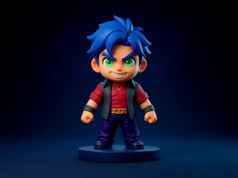 Chibi Anime Hero 3D Printable Figurine 3D Print Model