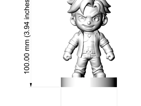 Chibi Anime Hero 3D Printable Figurine 3D Print Model