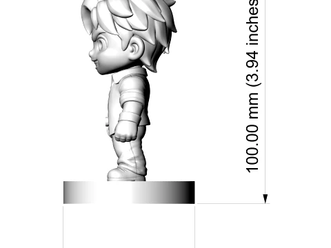 Chibi Anime Hero 3D Printable Figurine 3D Print Model