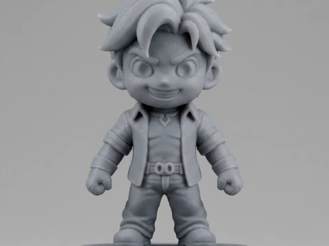 Chibi Anime Hero 3D Printable Figurine 3D Print Model