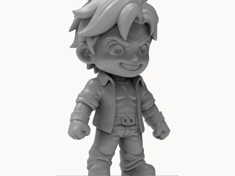 Chibi Anime Hero 3D Printable Figurine 3D Print Model