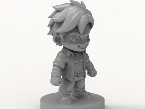 Chibi Anime Hero 3D Printable Figurine 3D Print Model