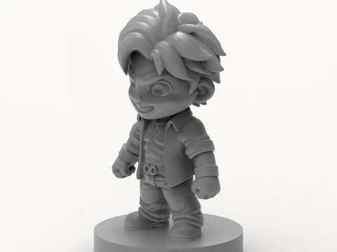 Chibi Anime Hero 3D Printable Figurine 3D Print Model