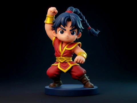 Chibi Martial Arts Hero 3D Printable Figurine 3D Print Model