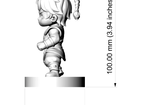 Chibi Martial Arts Hero 3D Printable Figurine 3D Print Model