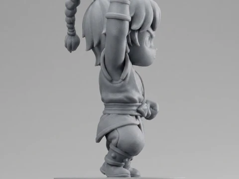 Chibi Martial Arts Hero 3D Printable Figurine 3D Print Model
