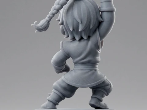 Chibi Martial Arts Hero 3D Printable Figurine 3D Print Model