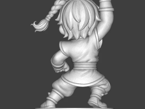 Chibi Martial Arts Hero 3D Printable Figurine 3D Print Model