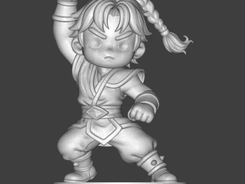 Chibi Martial Arts Hero 3D Printable Figurine 3D Print Model
