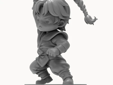 Chibi Martial Arts Hero 3D Printable Figurine 3D Print Model