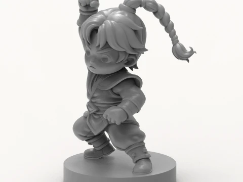 Chibi Martial Arts Hero 3D Printable Figurine 3D Print Model