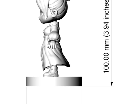 Chibi Anime Fantasy Mage 3D Printable Figurine 3D Print Model