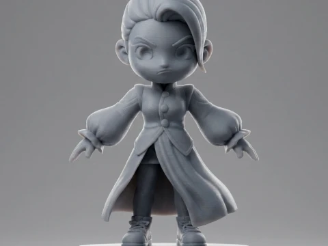 Chibi Anime Fantasy Mage 3D Printable Figurine 3D Print Model