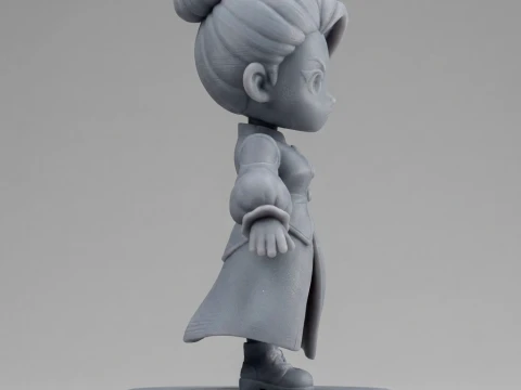 Chibi Anime Fantasy Mage 3D Printable Figurine 3D Print Model