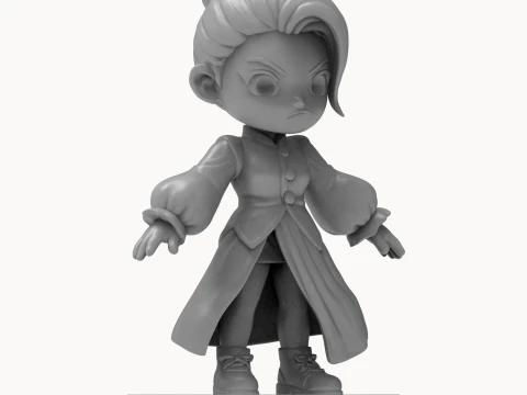 Chibi Anime Fantasy Mage 3D Printable Figurine 3D Print Model
