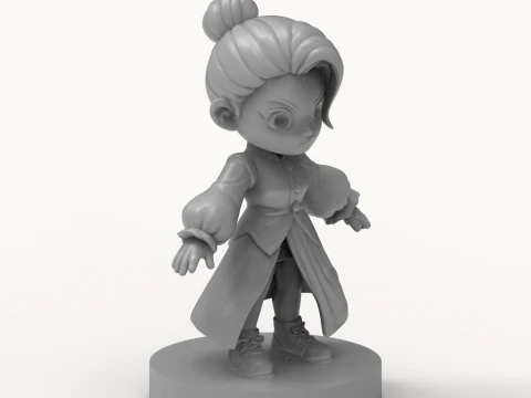Chibi Anime Fantasy Mage 3D Printable Figurine 3D Print Model