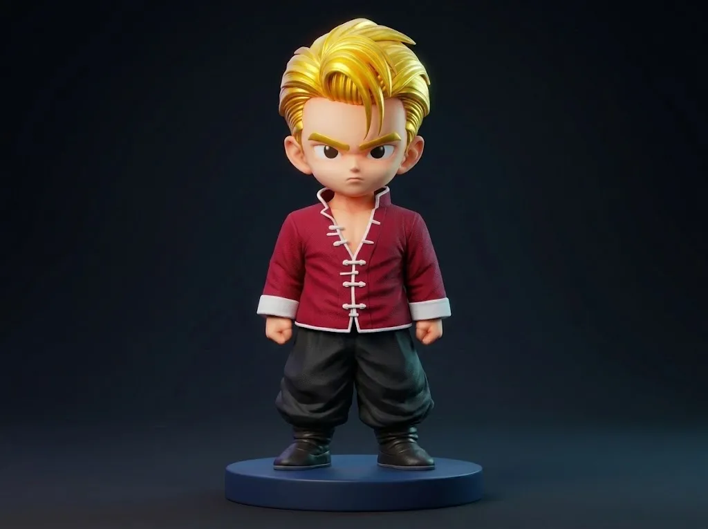 Chibi Anime Martial Artist 3D Printable Figurine 3D Print Model .c4d .max .obj .3ds .fbx .stl .blend 