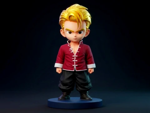 Chibi Anime Martial Artist 3D Printable Figurine 3D Print Model