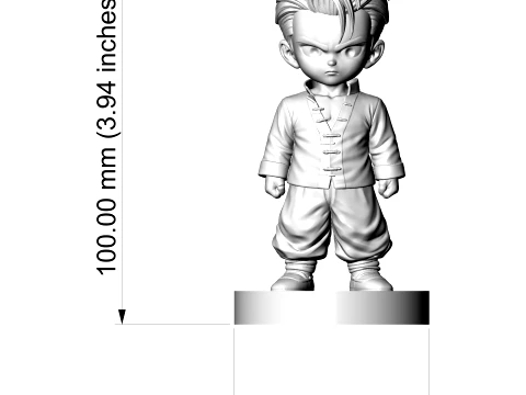 Chibi Anime Martial Artist 3D Printable Figurine 3D Print Model