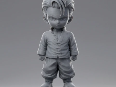 Chibi Anime Martial Artist 3D Printable Figurine 3D Print Model