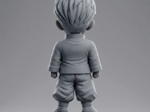 Chibi Anime Martial Artist 3D Printable Figurine 3D Print Model