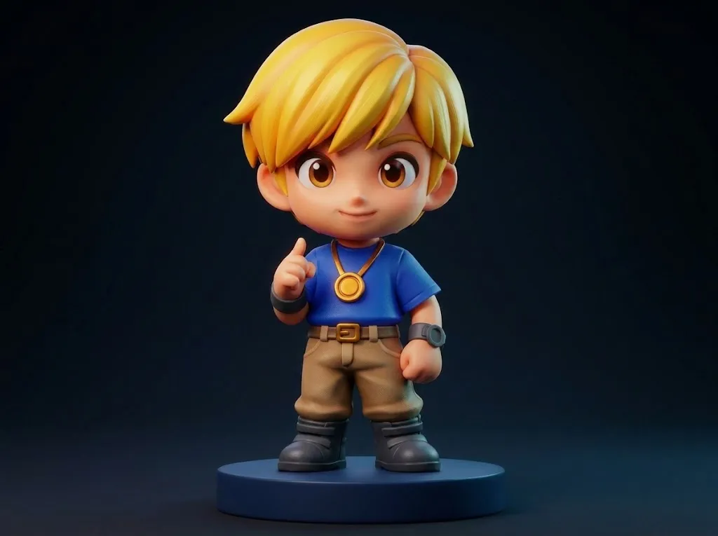 Casual Anime Adventurer 3D Printable Figurine 3D Print Model .c4d .max .obj .3ds .fbx .stl .blend 
