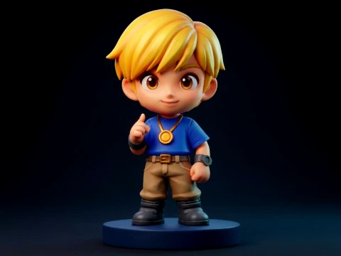 Casual Anime Adventurer 3D Printable Figurine 3D Print Model
