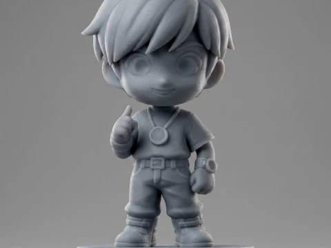 Casual Anime Adventurer 3D Printable Figurine 3D Print Model