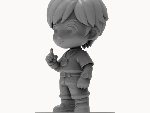 Casual Anime Adventurer 3D Printable Figurine 3D Print Model