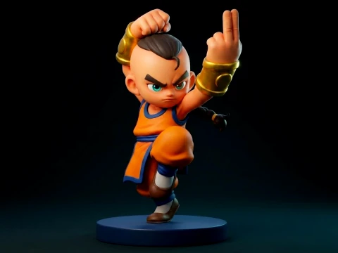 Chibi Anime Martial Artist 3D Printable Figurine 3D Print Model