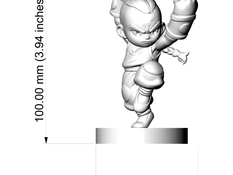 Chibi Anime Martial Artist 3D Printable Figurine 3D Print Model