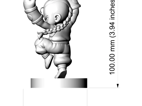 Chibi Anime Martial Artist 3D Printable Figurine 3D Print Model