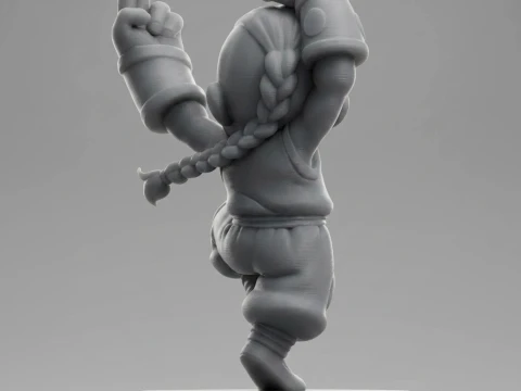 Chibi Anime Martial Artist 3D Printable Figurine 3D Print Model