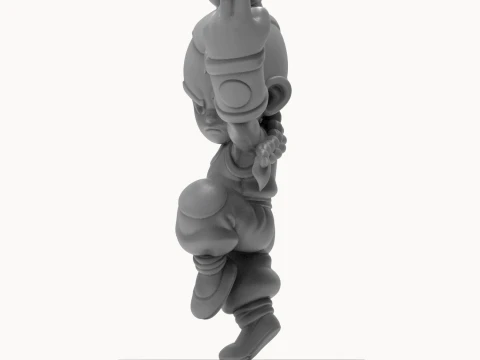 Chibi Anime Martial Artist 3D Printable Figurine 3D Print Model