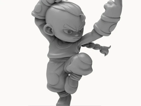 Chibi Anime Martial Artist 3D Printable Figurine 3D Print Model