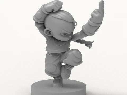 Chibi Anime Martial Artist 3D Printable Figurine 3D Print Model