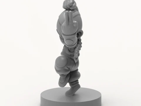 Chibi Anime Martial Artist 3D Printable Figurine 3D Print Model