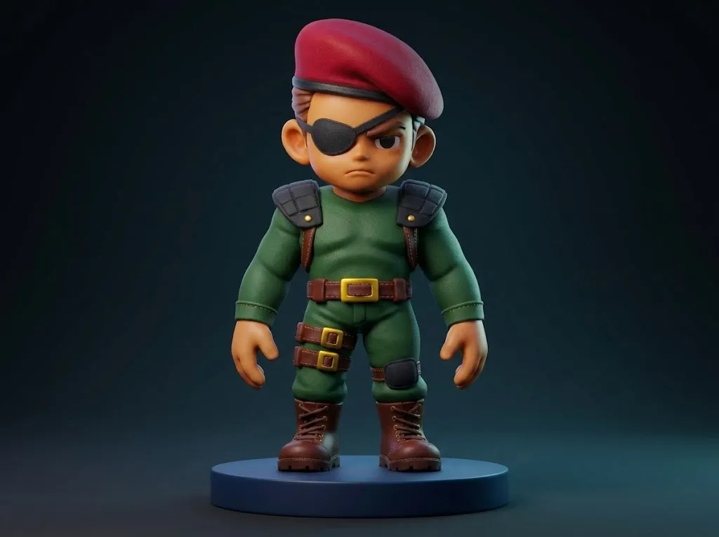 Chibi Special Forces Soldier 3D Printable Figurine 3D Print Model .c4d .max .obj .3ds .fbx .stl .blend 