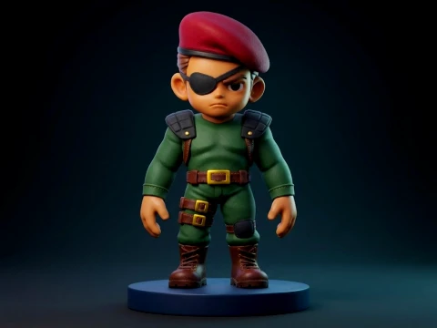 Chibi Special Forces Soldier 3D Printable Figurine 3D Print Model