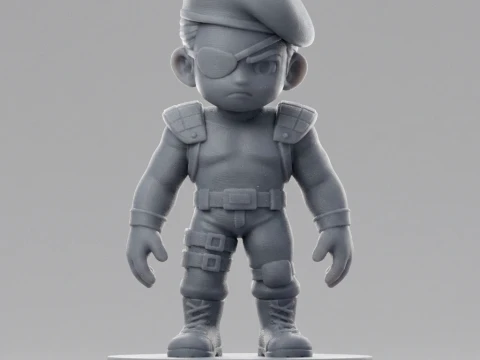 Chibi Special Forces Soldier 3D Printable Figurine 3D Print Model