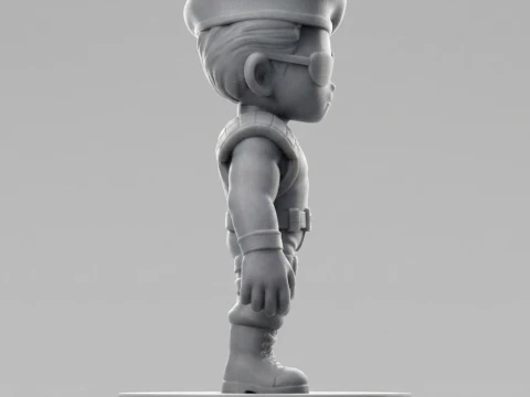 Chibi Special Forces Soldier 3D Printable Figurine 3D Print Model