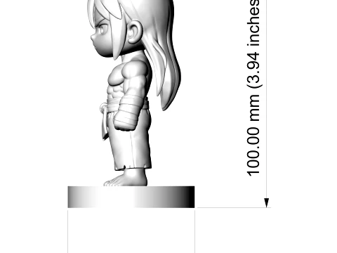 Chibi Anime Martial Arts Warrior 3D Printable Figurine 3D Print Model