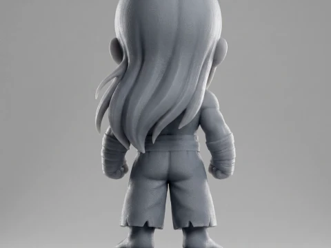 Chibi Anime Martial Arts Warrior 3D Printable Figurine 3D Print Model