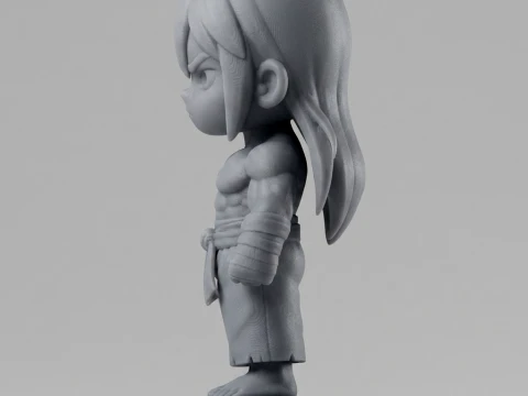 Chibi Anime Martial Arts Warrior 3D Printable Figurine 3D Print Model