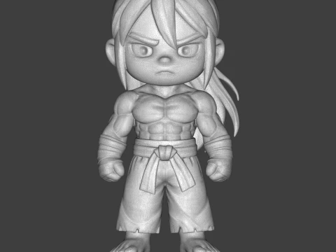 Chibi Anime Martial Arts Warrior 3D Printable Figurine 3D Print Model