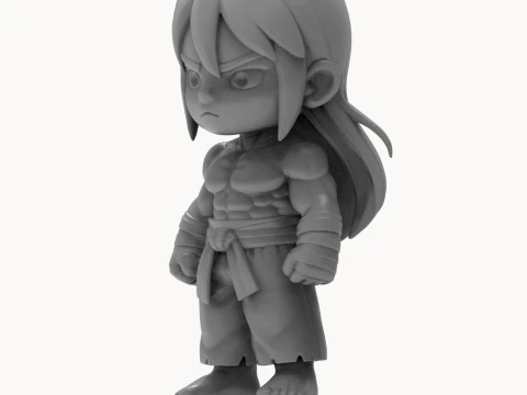 Chibi Anime Martial Arts Warrior 3D Printable Figurine 3D Print Model